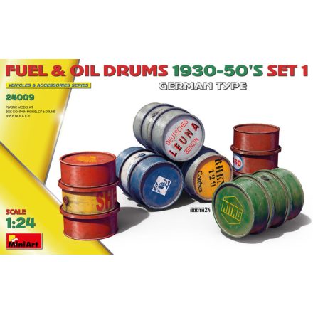 Miniart Fuel And Oil Drums 1930-50's Set 1 German Type makett