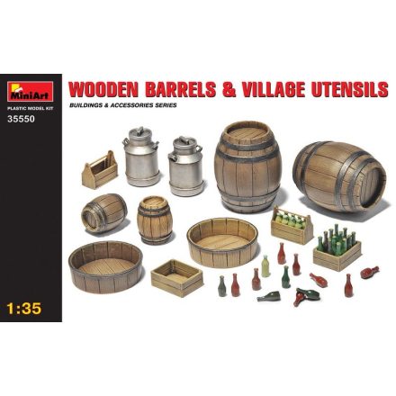 MiniArt Wooden Barrels and Village utensils