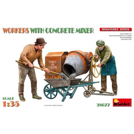 MiniArt Workers with Concrete Mixer makett