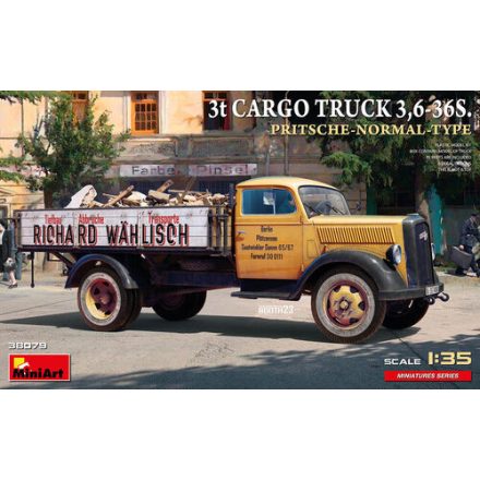 Miniart 3t Cargo Truck 3,6-36S. Pritsche-Normal-Type makett