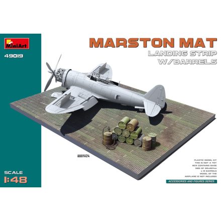 Miniart Marston Mat Landing Stirp with Barrels makett