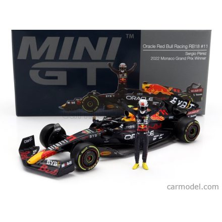 Mini GT RED BULL F1 RB18 TEAM ORACLE RED BULL RACING N 11 WINNER MONACO GP 2022 SERGIO PEREZ