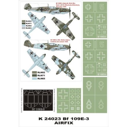 Montex Bf 109E-3 (Airfix) maszkoló