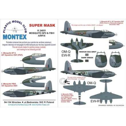 Montex DH MOSQUITO (Airfix) maszkoló