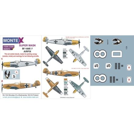 Montex Bf 109E-7 (Airfix) maszkoló