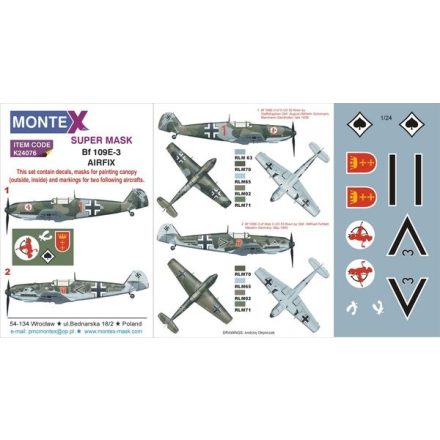 Montex Bf 109E-3 (Airfix) maszkoló