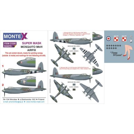 Montex MOSQUITO VI (Airfix) maszkoló