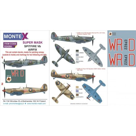 Montex SPITFIRE VB (Airfix) maszkoló