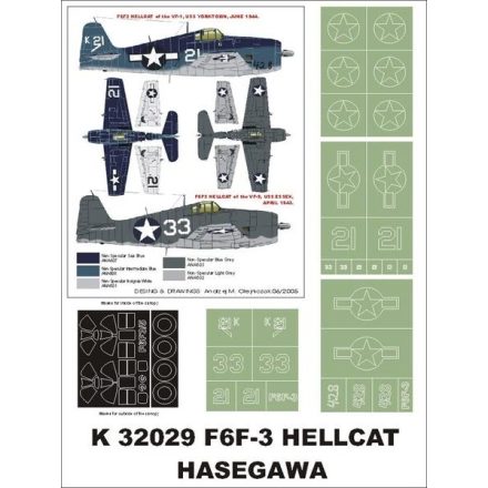 Montex F6F3 Hellcat (Hasegawa) maszkoló