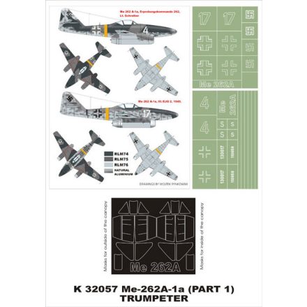 Montex Me-262A-1a (Trumpeter) maszkoló