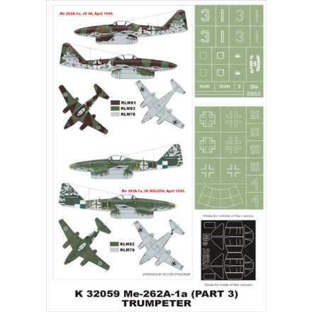 Montex Me-262A-1a (Trumpeter) maszkoló