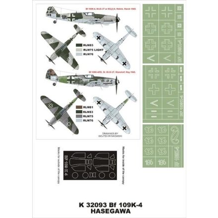 Montex Bf 109K-4 (HASEGAWA) maszkoló