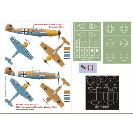 Montex Bf 109F4 Trop (Hasegawa , AIRES) maszkoló