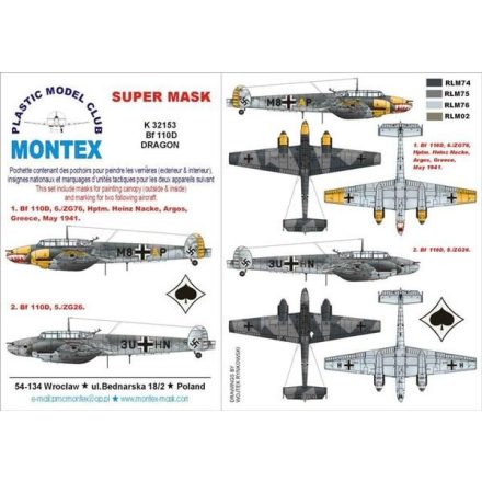 Montex Bf 110D (DRAGON) maszkoló