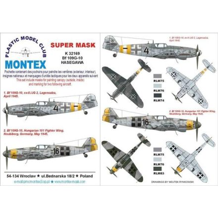 Montex Bf 109G-10 (HASEGAWA) maszkoló