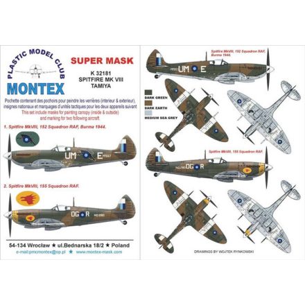 Montex SPITFIRE VIII (TAMIYA) maszkoló