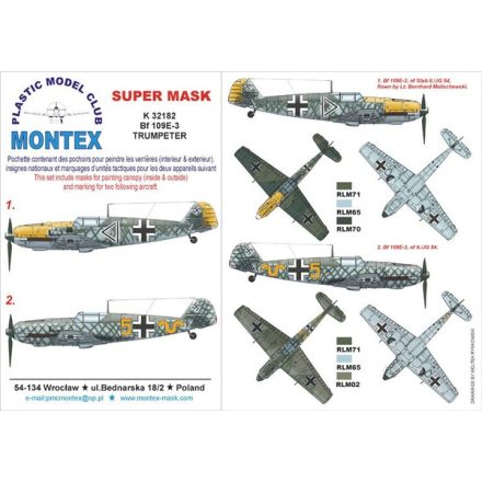 Montex BF 109E-3 (TRUMPETER) maszkoló