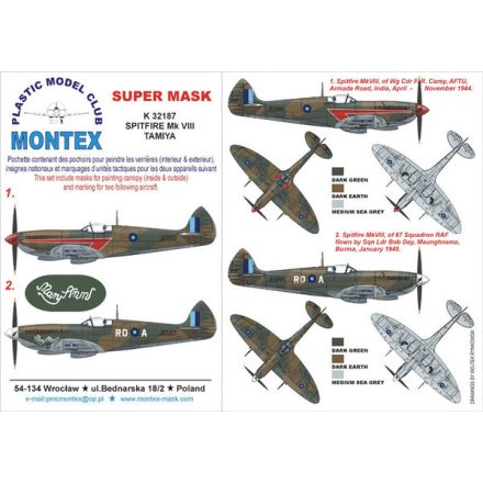 Montex SPITFIRE VIII (TAMIYA) maszkoló