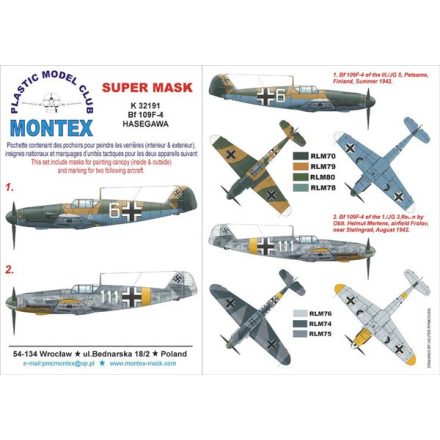 Montex BF 109F-4 (HASEGAWA) maszkoló