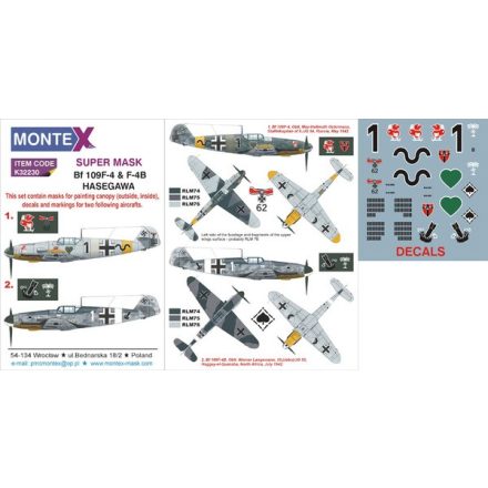 Montex Bf 109F-4/F-4B (HASEGAWA) maszkoló