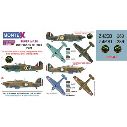 Montex HURRICANE Mk I trop (PCM) maszkoló