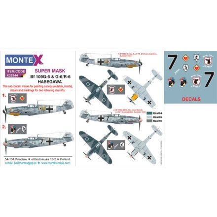 Montex Bf 109G-6 & G-6/R-6 (HASEGAWA) maszkoló