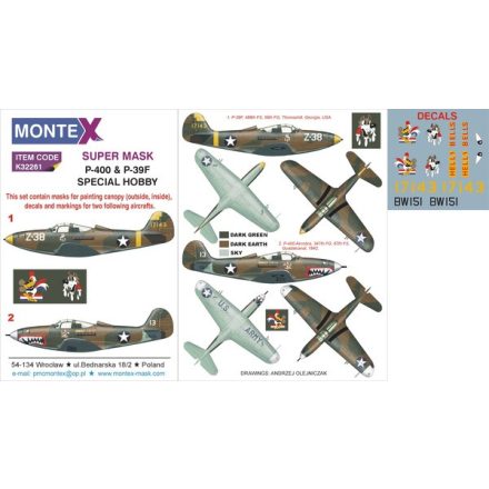 Montex P-39 Airacobra (SPECIAL HOBBY) maszkoló