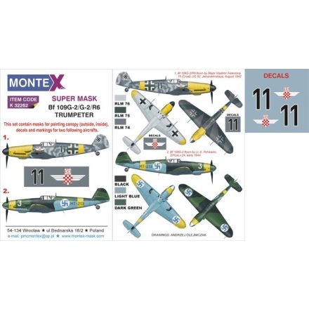 Montex Bf 109G-2 (TRUMPETER) maszkoló