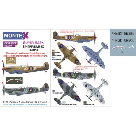 Montex Spitfire Mk.IX (Tamiya) maszkoló