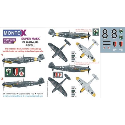 Montex Bf 109G-4 (REVELL) maszkoló