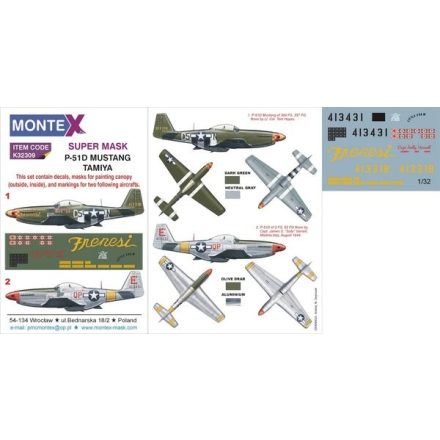 Montex P-51D MUSTANG (TAMIYA) maszkoló