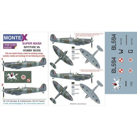 Montex SPITFIRE Vb (HOBBY BOSS) maszkoló