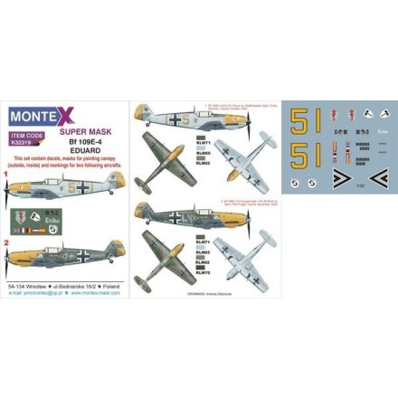 Montex Bf 109E-4 (Eduard) maszkoló