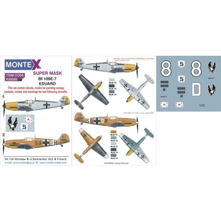 Montex Bf 109E-7 (Eduard) maszkoló