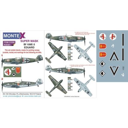 Montex Bf 109E-3 (Eduard) maszkoló