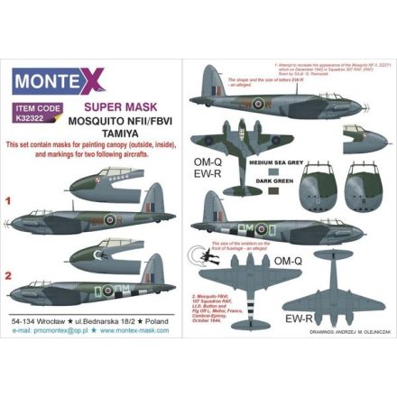 Montex MOSQUITO NFII & FBVI (TAMIYA) maszkoló