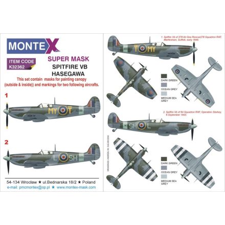 Montex SPITFIRE VB (HASEGAWA) maszkoló