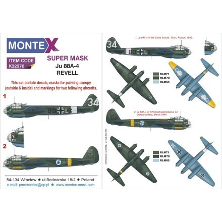 Montex Ju 88A-4 (REVELL) maszkoló