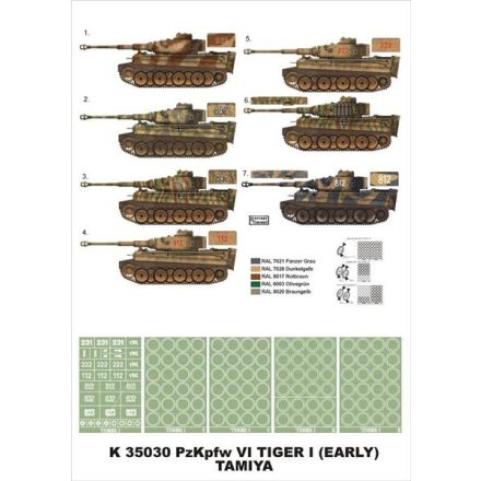 Montex Tiger I Early (Tamiya) maszkoló