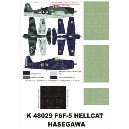 Montex F6F-3/5 Hellcat (Hasegawa) maszkoló