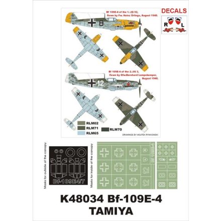 Montex Bf 109E-4 (Tamiya) maszkoló