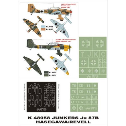 Montex Ju-87B (Hasegawa , Revell) maszkoló