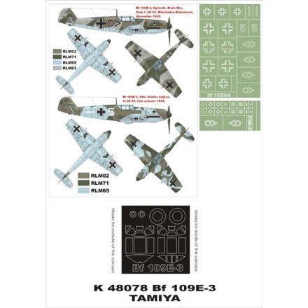 Montex Bf 109E-3 (Tamiya) maszkoló