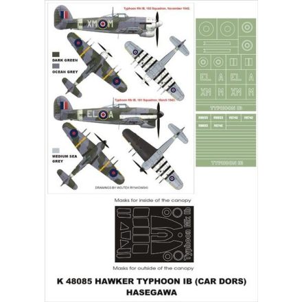 Montex Hawker Typhoon IB (HASEGAWA) maszkoló