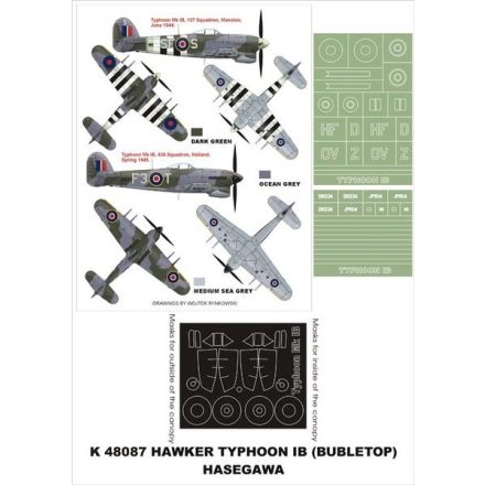 Montex Hawker Typhoon IB (HASEGAWA) maszkoló