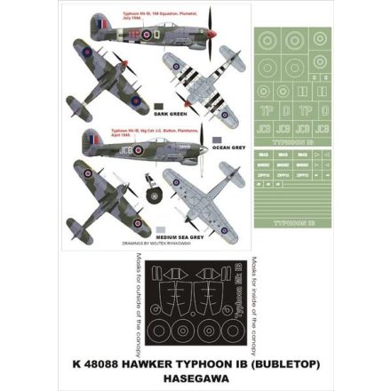 Montex Hawker Typhoon IB (HASEGAWA) maszkoló