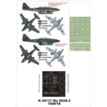 Montex Me-262A-2 (Tamiya) maszkoló