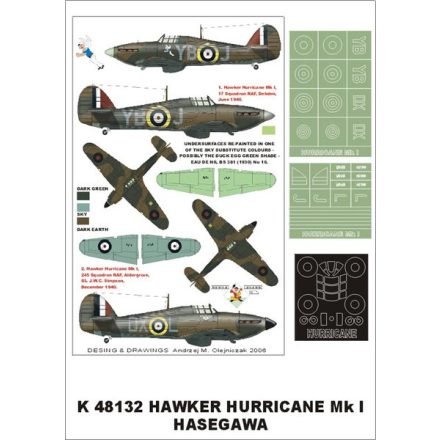 Montex HAWKER HURRICANE Mk I (Hasegawa) maszkoló