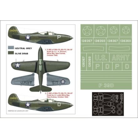 Montex P-39 Airacobra (Hasegawa) maszkoló