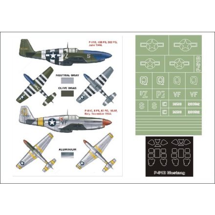 Montex P-51B MUSTANG (Tamiya) maszkoló